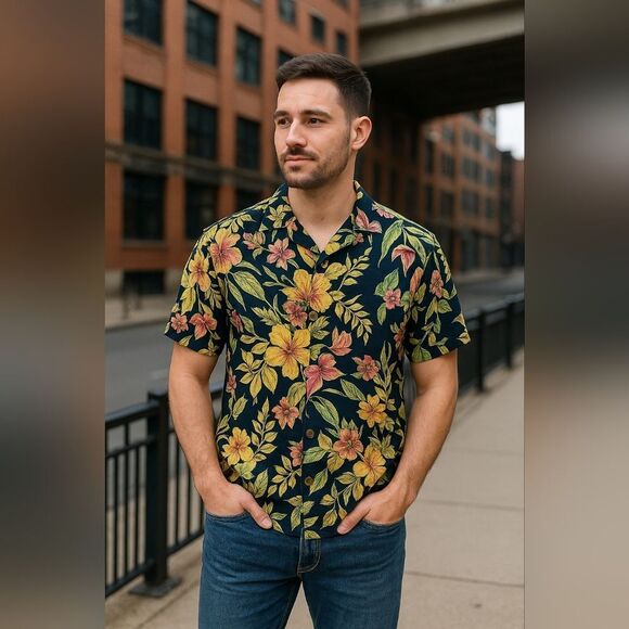 Polo Ralph Lauren Other - Vintage Polo By Ralph Lauren Floral Colorful Cotton Casual  Shirt Size Large